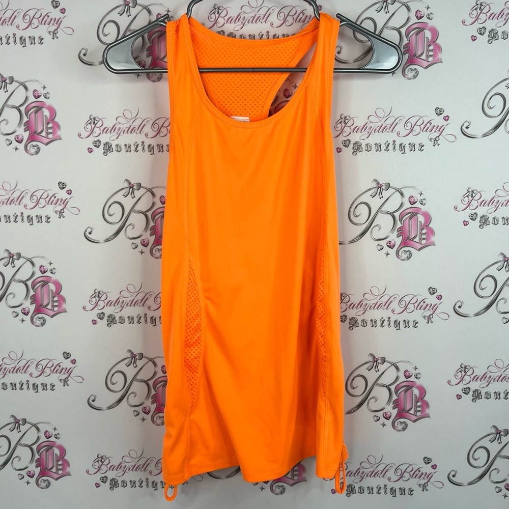 Danskin tank top racer back neon bright Vibrant Orange Tank Top